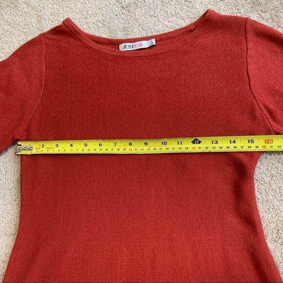 JUSTFAB NWT brick red fit & flare sweater dress sz M - Picture 10 of 11